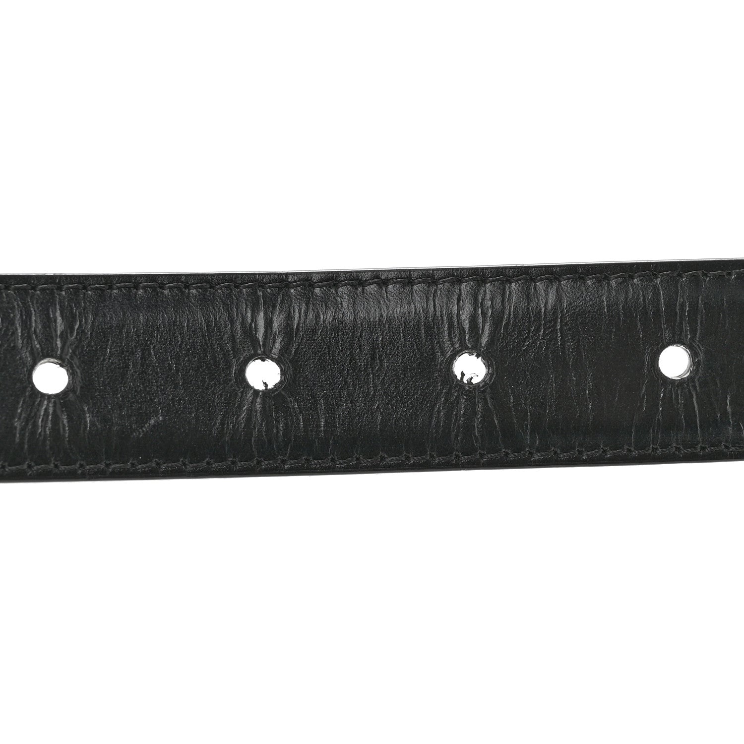 Celine Taurillon Calfskin Medium 25mm Triomphe Belt 80 32 Black 3 of 8