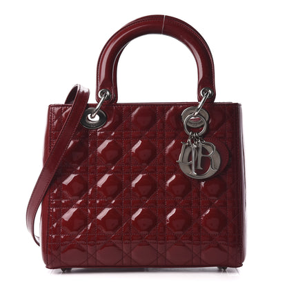 Christian Dior Patent Cannage Medium Lady Dior Red 1 of 11
