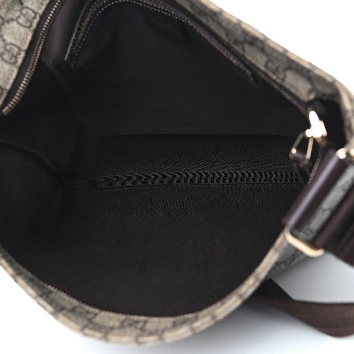 GG Supreme Monogram Medium Flat Messenger Bag Dark Brown
