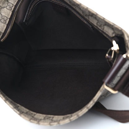 Gucci GG Supreme Monogram Medium Flat Messenger Bag Dark Brown 6 of 10