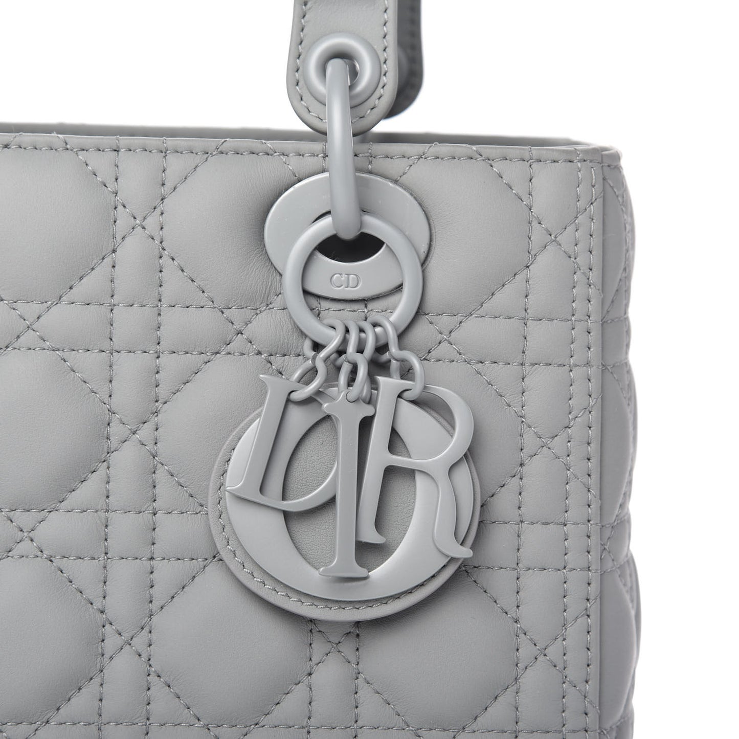 Ultra Matte Calfskin Cannage Medium Lady Dior Grey Stone