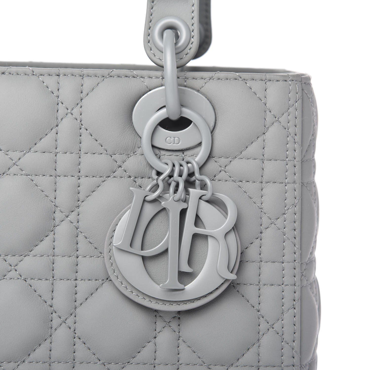 Christian Dior Ultra Matte Calfskin Cannage Medium Lady Dior Grey Stone 10 of 11