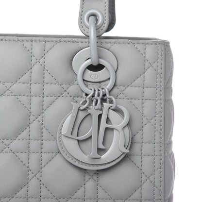 Christian Dior Ultra Matte Calfskin Cannage Medium Lady Dior Grey Stone 10 of 11
