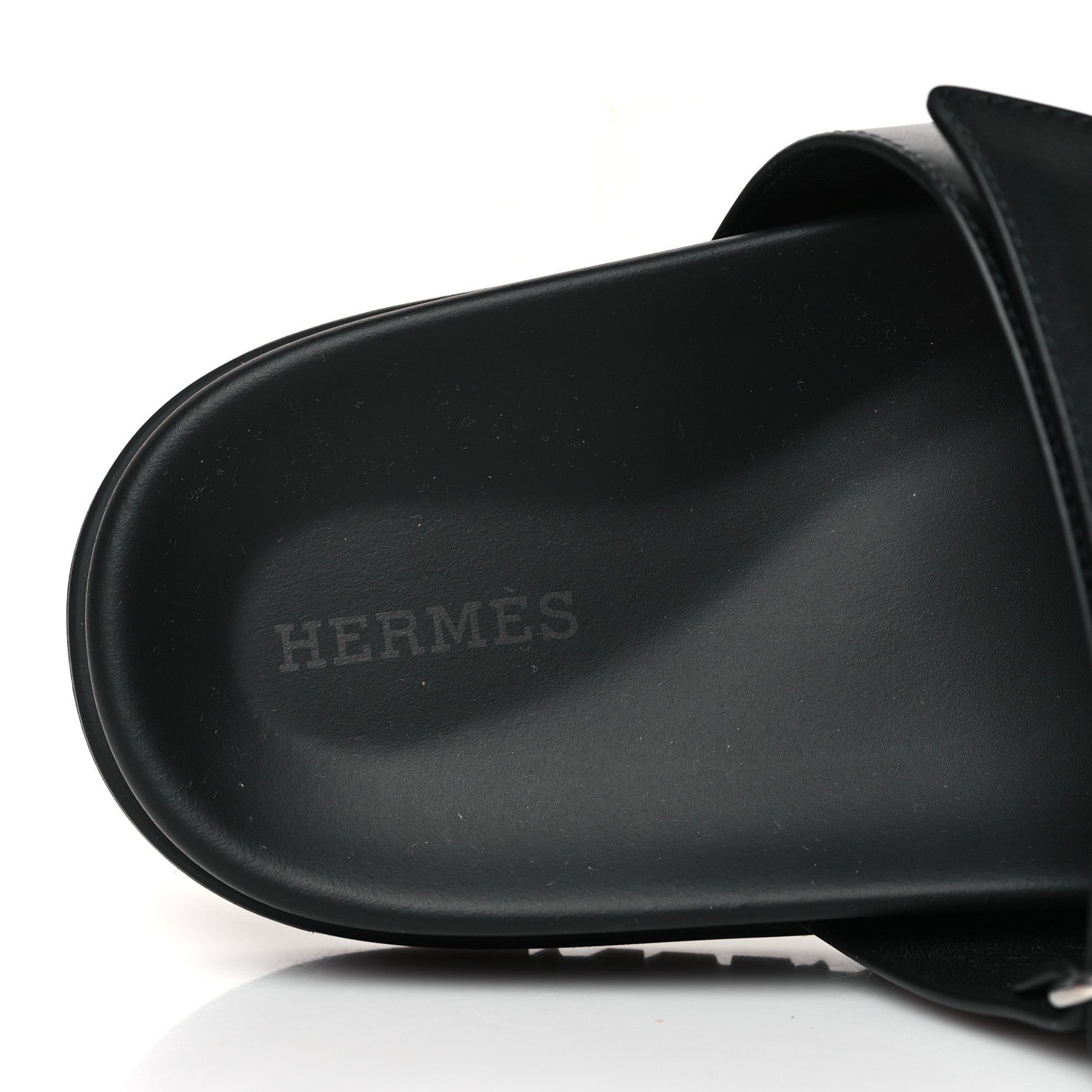 Hermes Calfskin Womens Chypre Sandals 38.5 Black 7 of 9