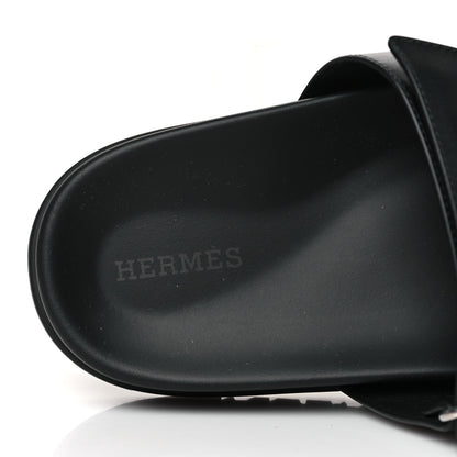 Hermes Calfskin Womens Chypre Sandals 38.5 Black 7 of 9