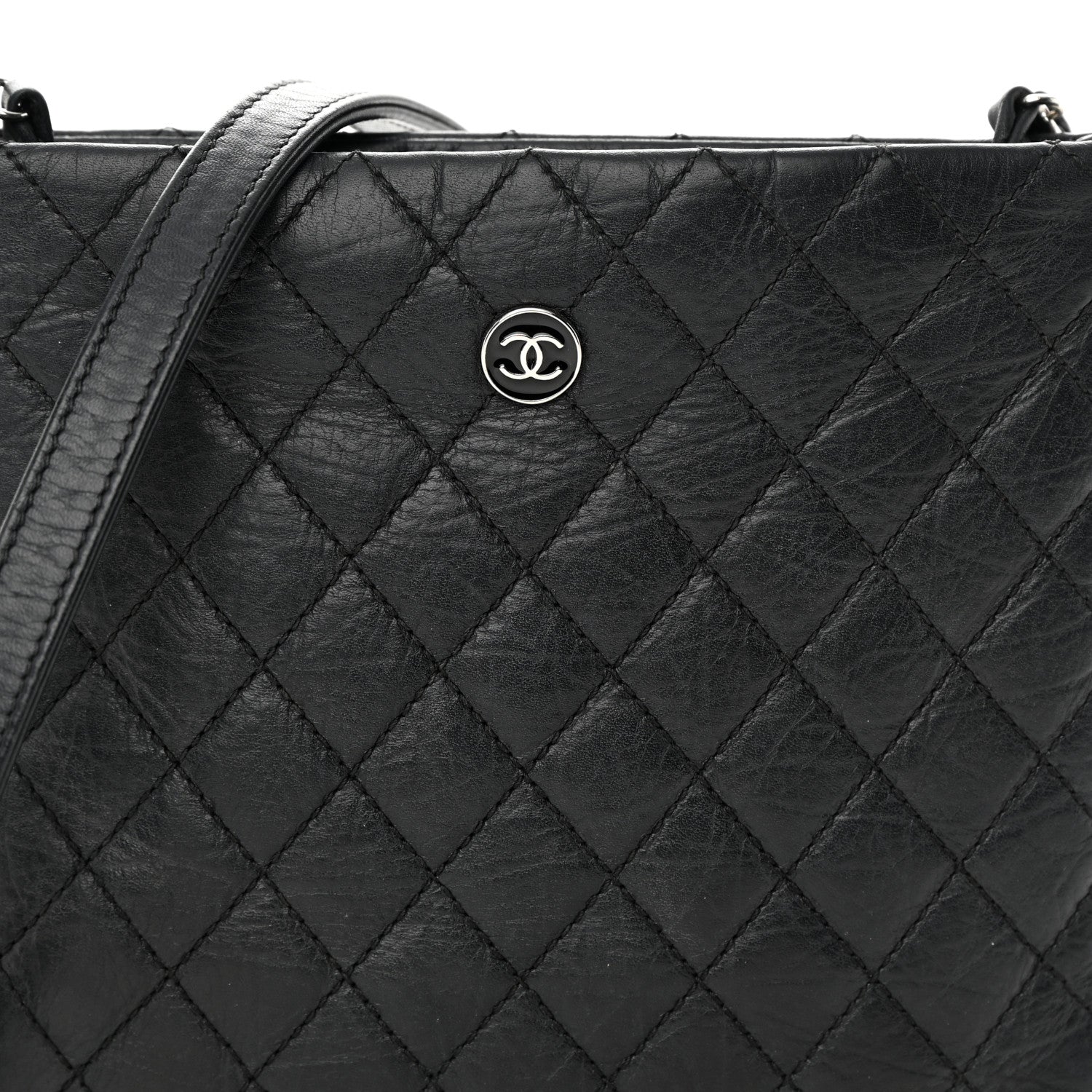 Chanel Aged Calfskin Quilted Crossbody Bag Black 10 of 17