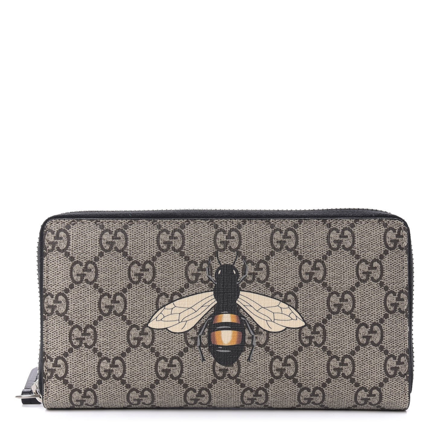 GG Supreme Monogram Bee Zip Around Wallet