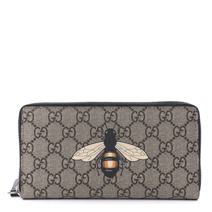 Gucci GG Supreme Monogram Bee Zip Around Wallet 1 of 7