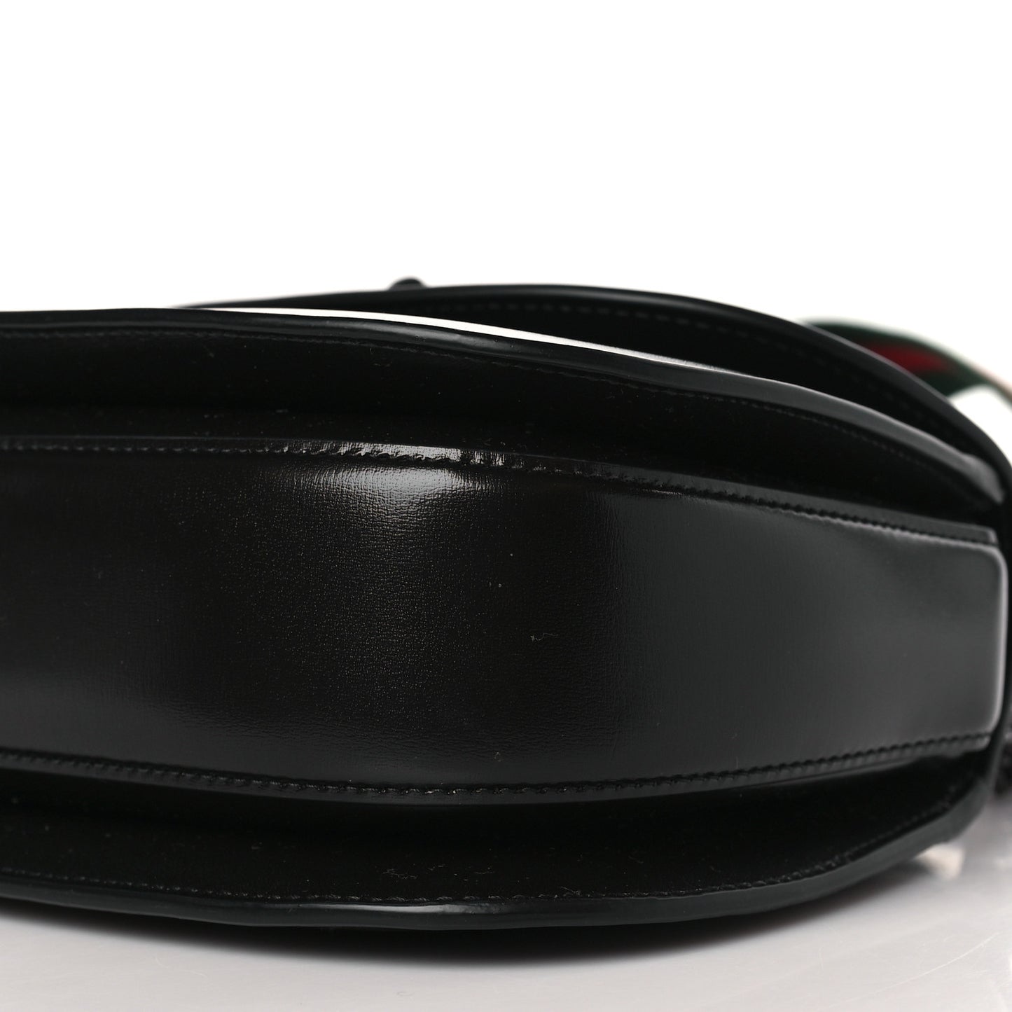 Boarded Dyana Lux Calfskin Web Monochrome Small Bamboo 1947 Top Handle Bag Black