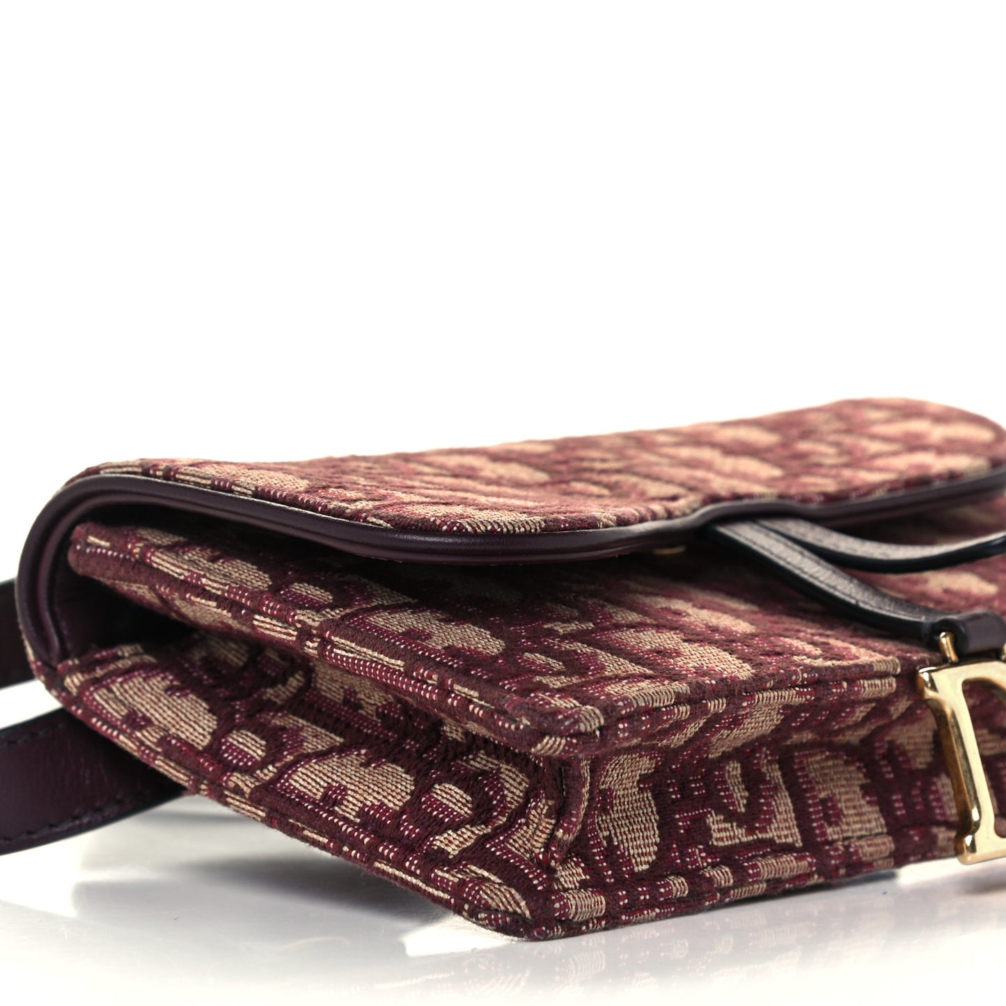 Oblique Saddle Belt Bag Bordeaux