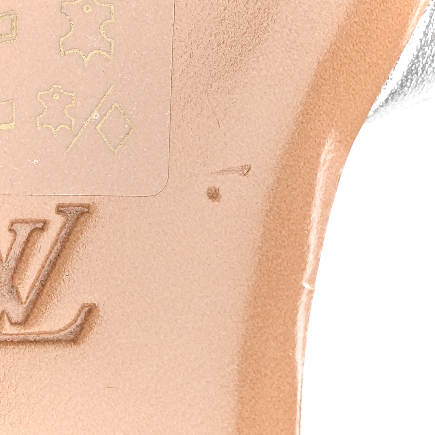 Louis Vuitton Metallic Lambskin Embossed Monogram Revival Flat Mules 38 Silver 11 of 12
