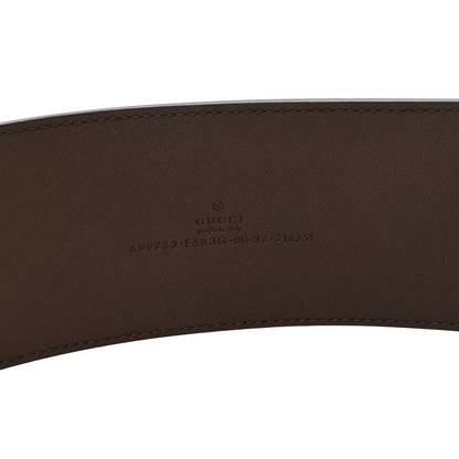 Gucci Monogram Calfskin GG Marmont Wide Belt 80 32 Beige Ebony 3 of 4