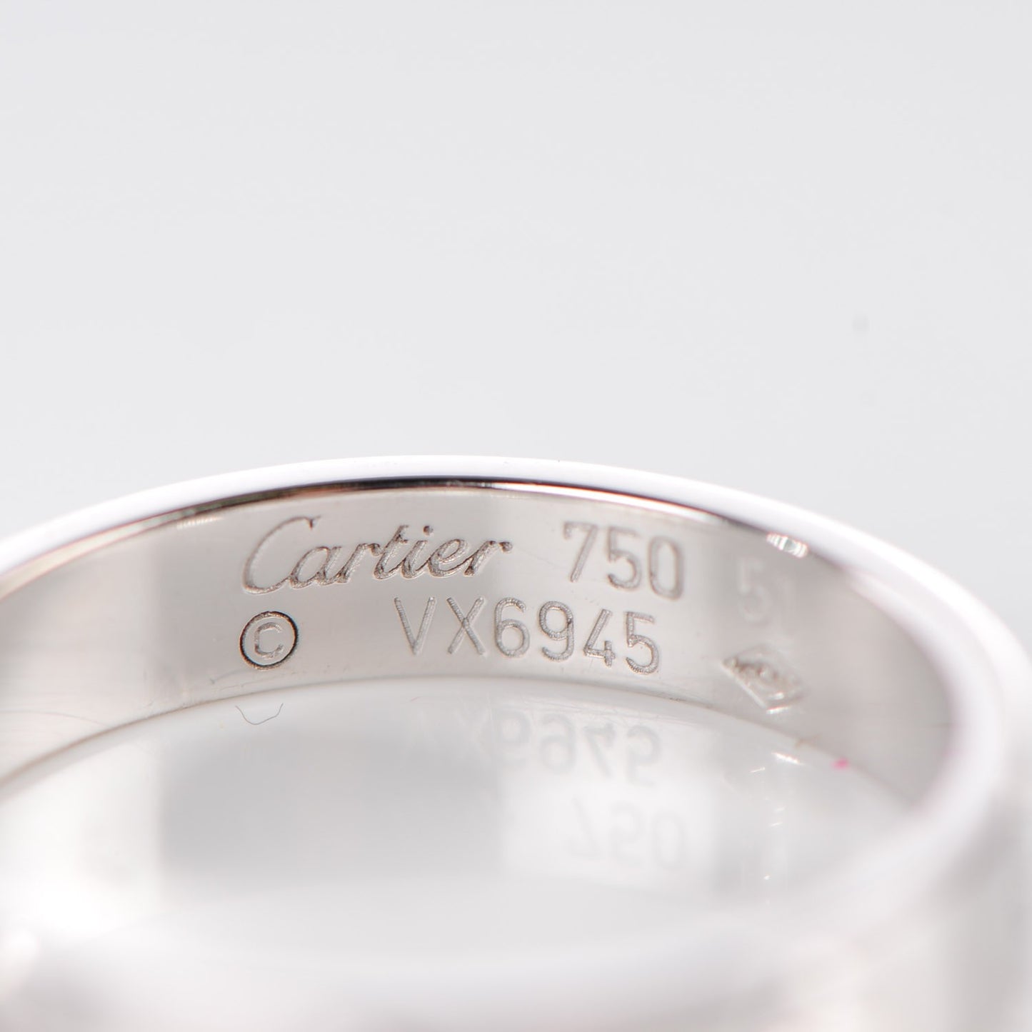 18K White Gold 4mm LOVE Wedding Band Ring 51 5.75