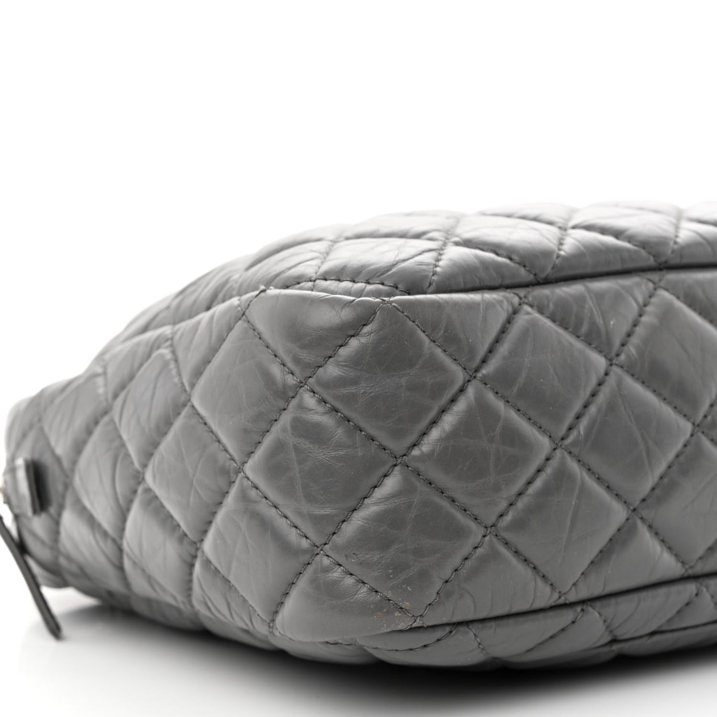 Aged Calfskin Quilted Large Reissue Camera Case Grey