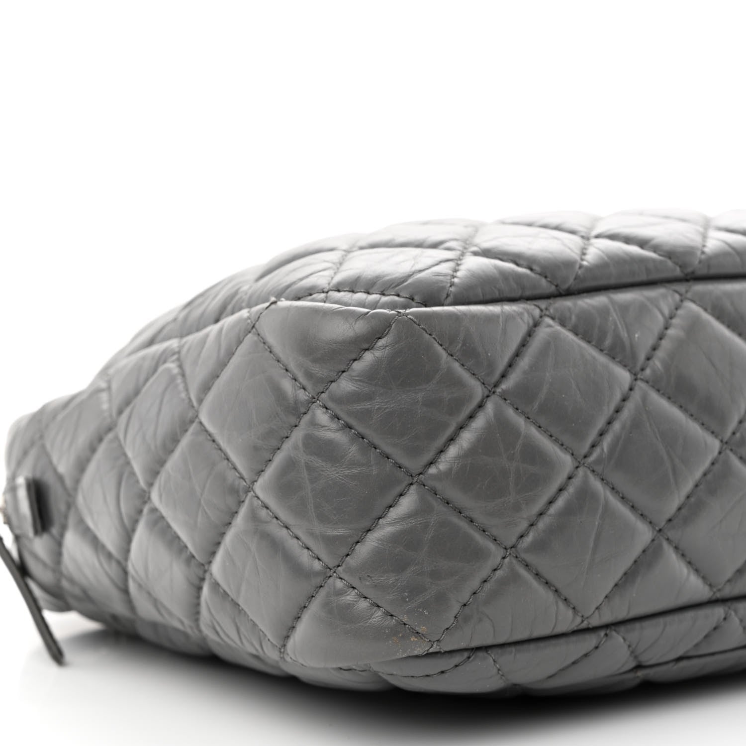 Chanel Aged Calfskin Quilted Large Reissue Camera Case Grey 9 of 16
