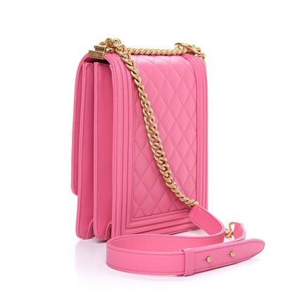 Chanel Calfskin Quilted North South Boy Flap Pink 2 of 11