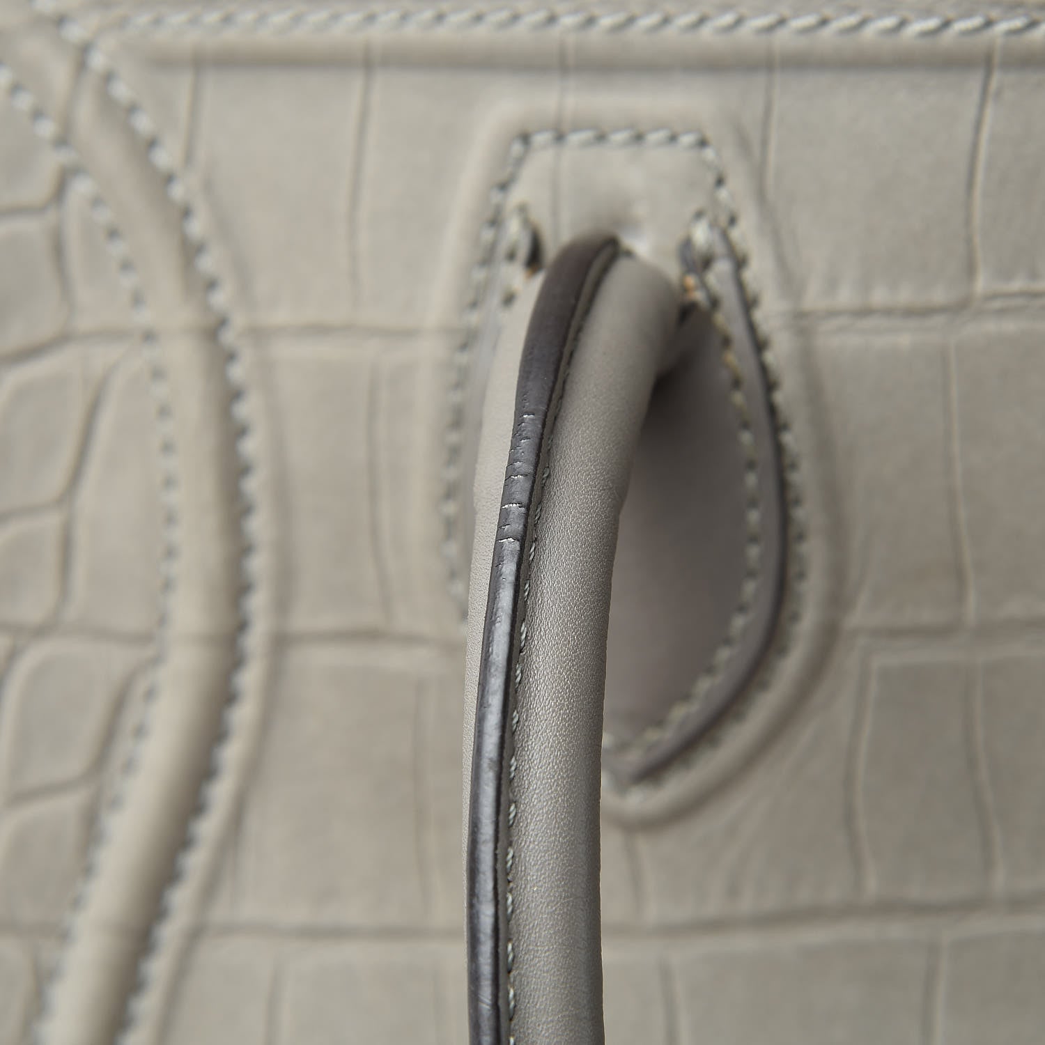Celine Crocodile Embossed Nubuck Medium Phantom Luggage Grey 21 of 24