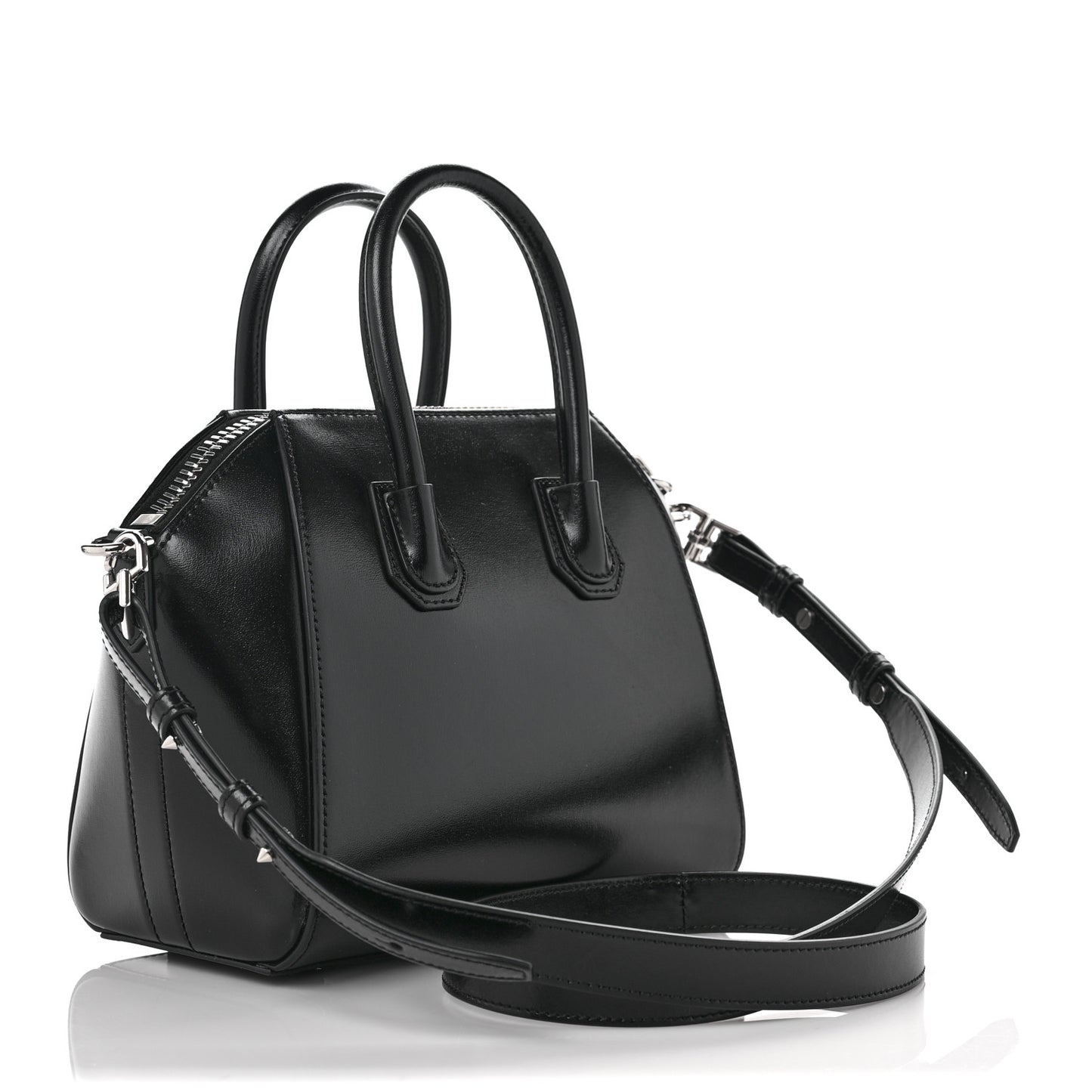 Shiny Lord Calfskin Mini Antigona Black