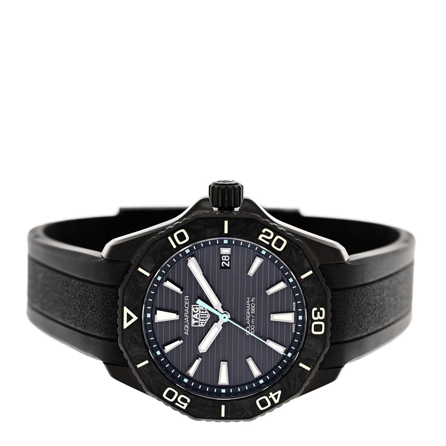 Stainless Steel Rubber 40mm Aquaracer Professional 200 Solargraph Quartz Watch Black WBP1112