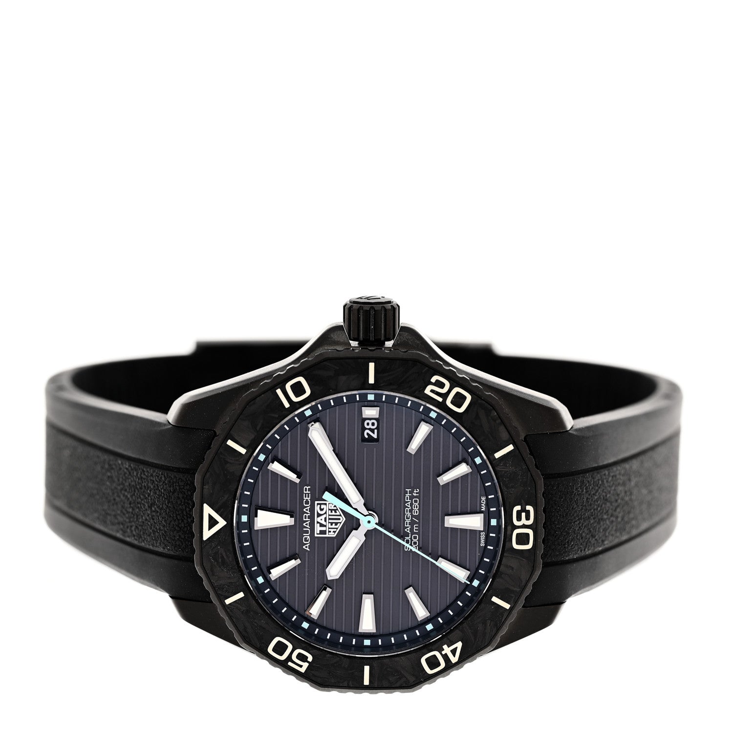 Tag Heuer Stainless Steel Rubber 40mm Aquaracer Professional 200 Solargraph Quartz Watch Black WBP1112 2 of 5