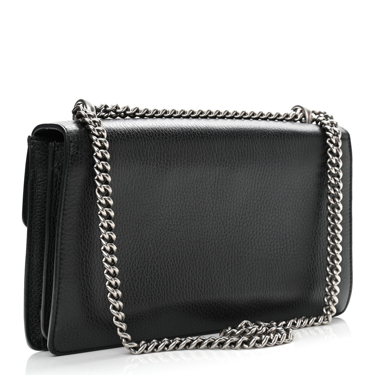 Pebbled Calfskin Small Dionysus Shoulder Bag Black
