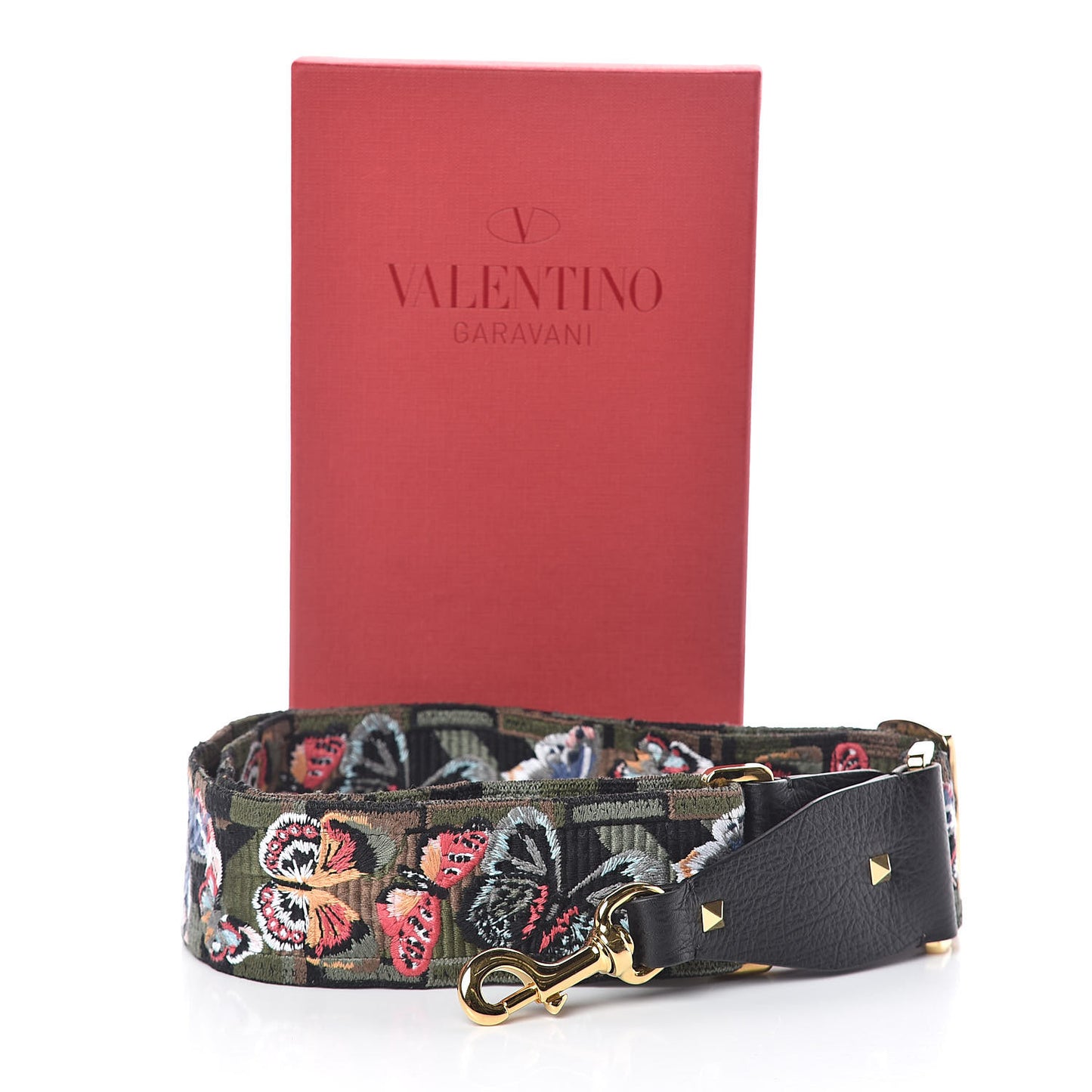 Canvas Camubutterfly Rockstud Guitar Strap Multicolor