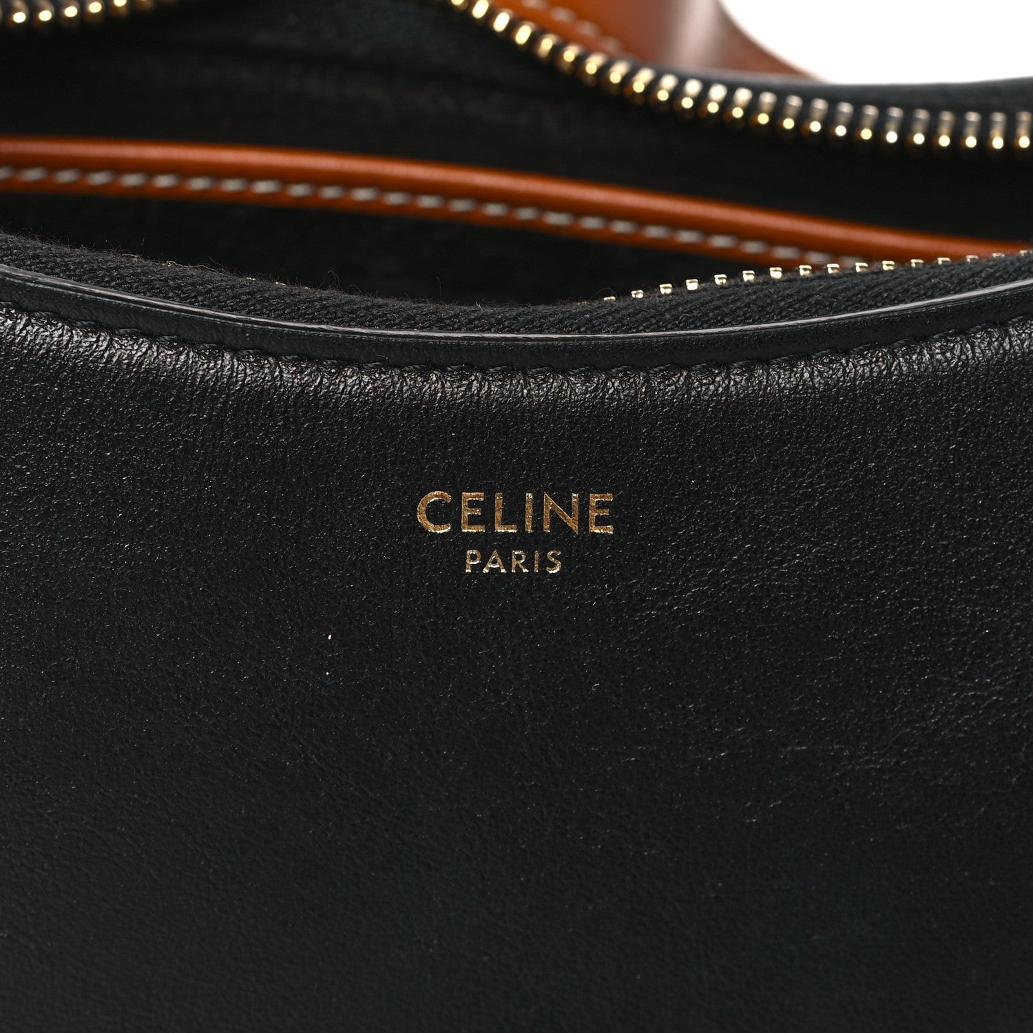 Celine Smooth Calfskin Medium Strap Ava Shoulder Bag Black Tan 6 of 8