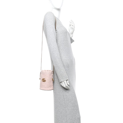 Gucci Ostrich Mini GG Marmont 2.0 Bucket Bag Light Pink 2 of 12