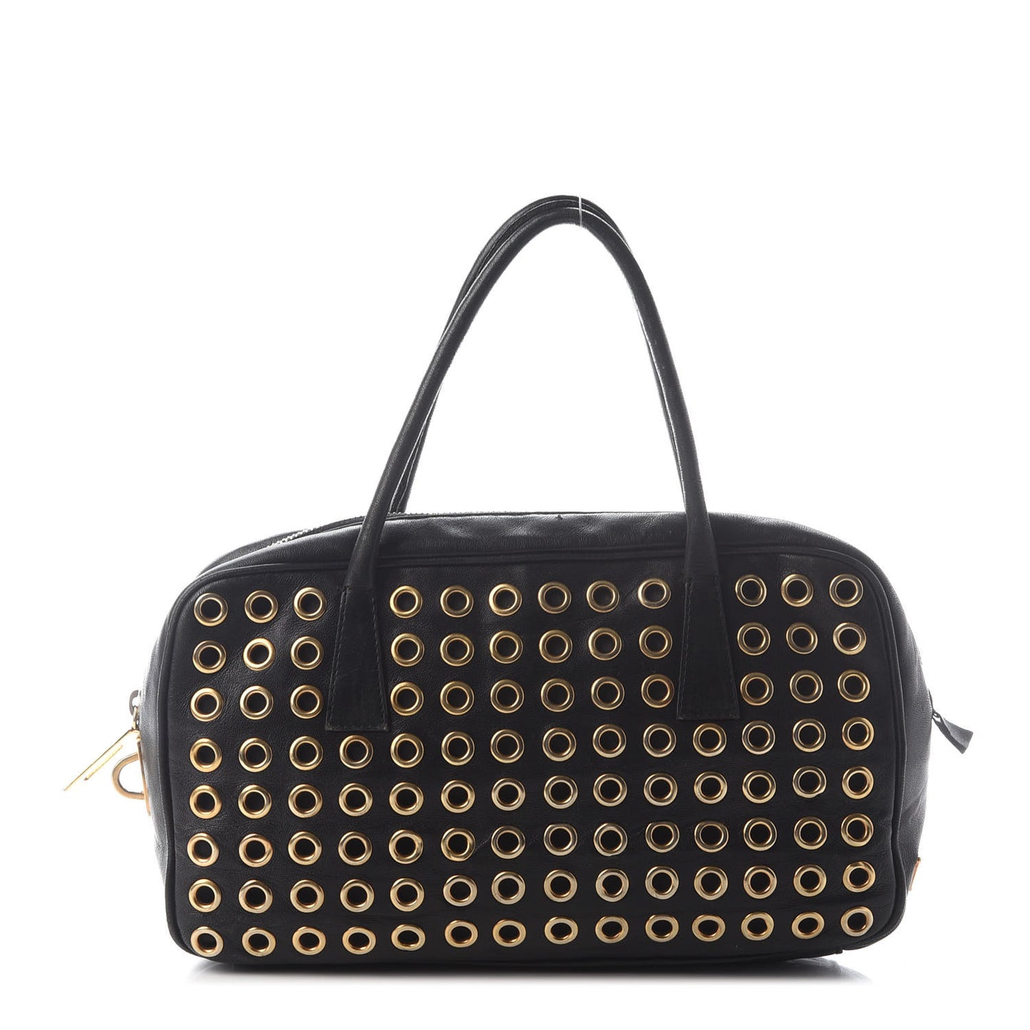 Nappa Metal Grommet Bauletto Black