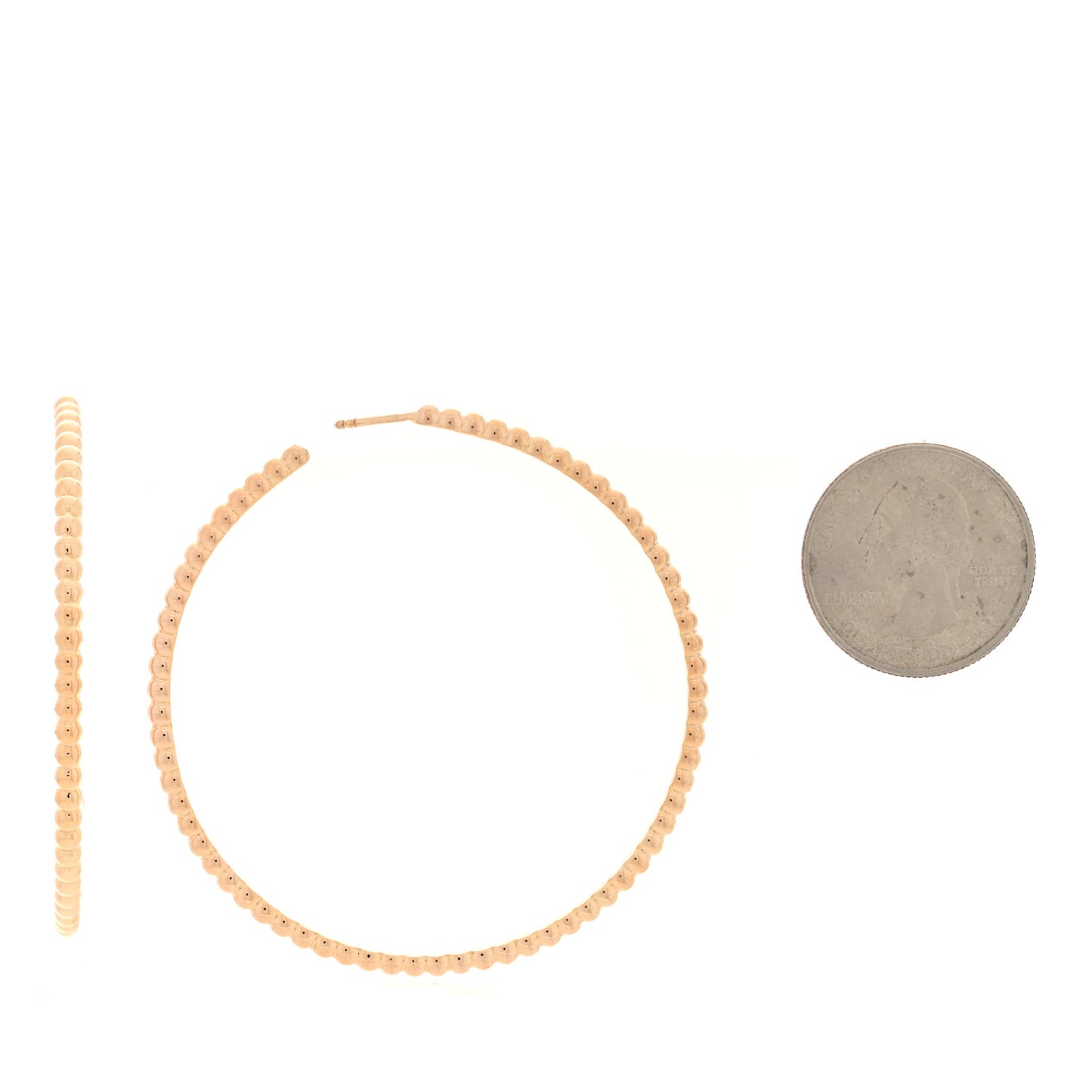 18K Rose Gold Large Perlee Hoop Earrings
