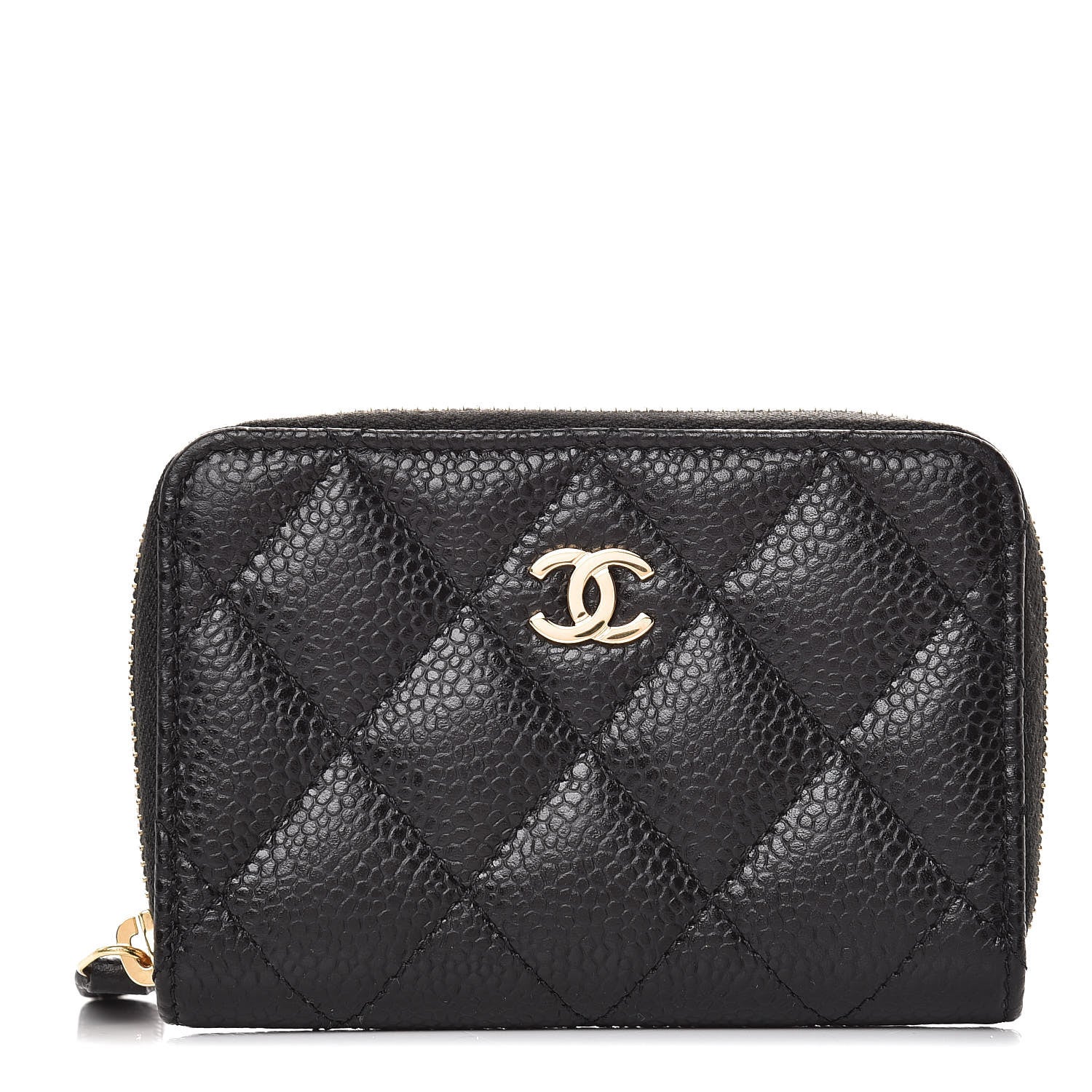 Chanel Caviar Quilted Zip Coin Purse Black 1 of 8