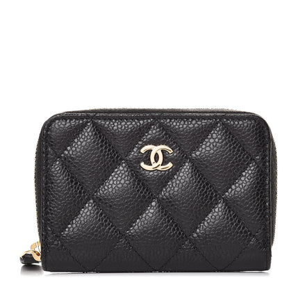 Chanel Caviar Quilted Zip Coin Purse Black 1 of 8