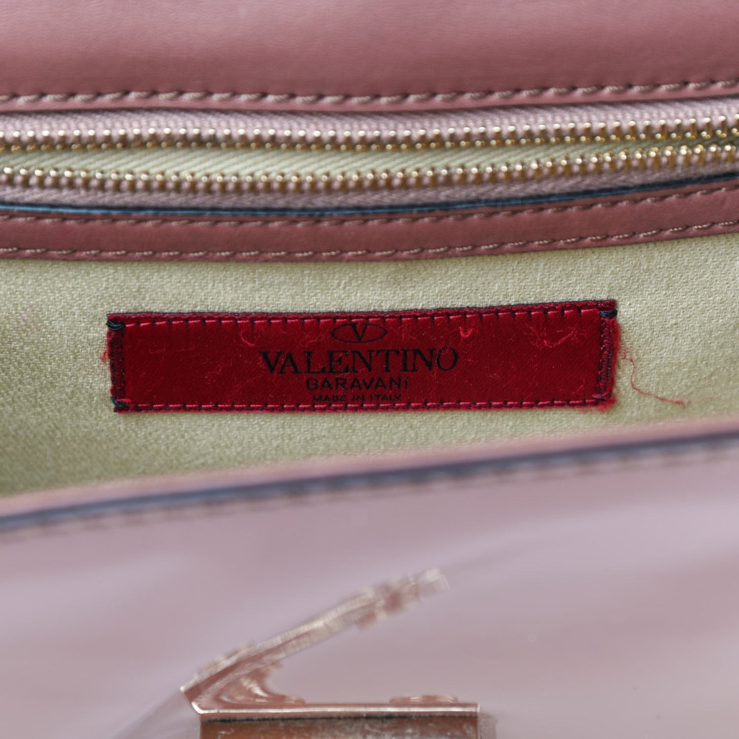 Patent Small Glam Lock Rockstud Flap Dahlia Rose