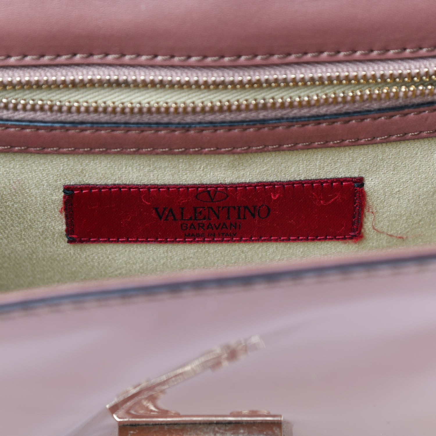 Valentino Garavani Patent Small Glam Lock Rockstud Flap Dahlia Rose 6 of 9