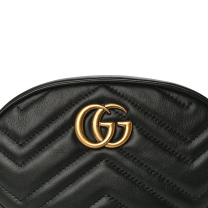 Gucci Calfskin Matelasse GG Marmont Belt Bag 75 30 Black 10 of 15