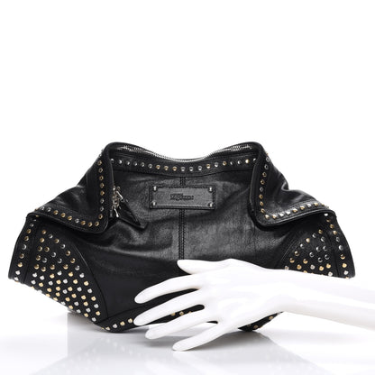 Alexander McQueen Calfskin Studded De Manta Clutch Black 2 of 7