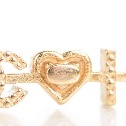 Chanel Enamel Pearl I Heart CC Brooch Gold 4 of 4