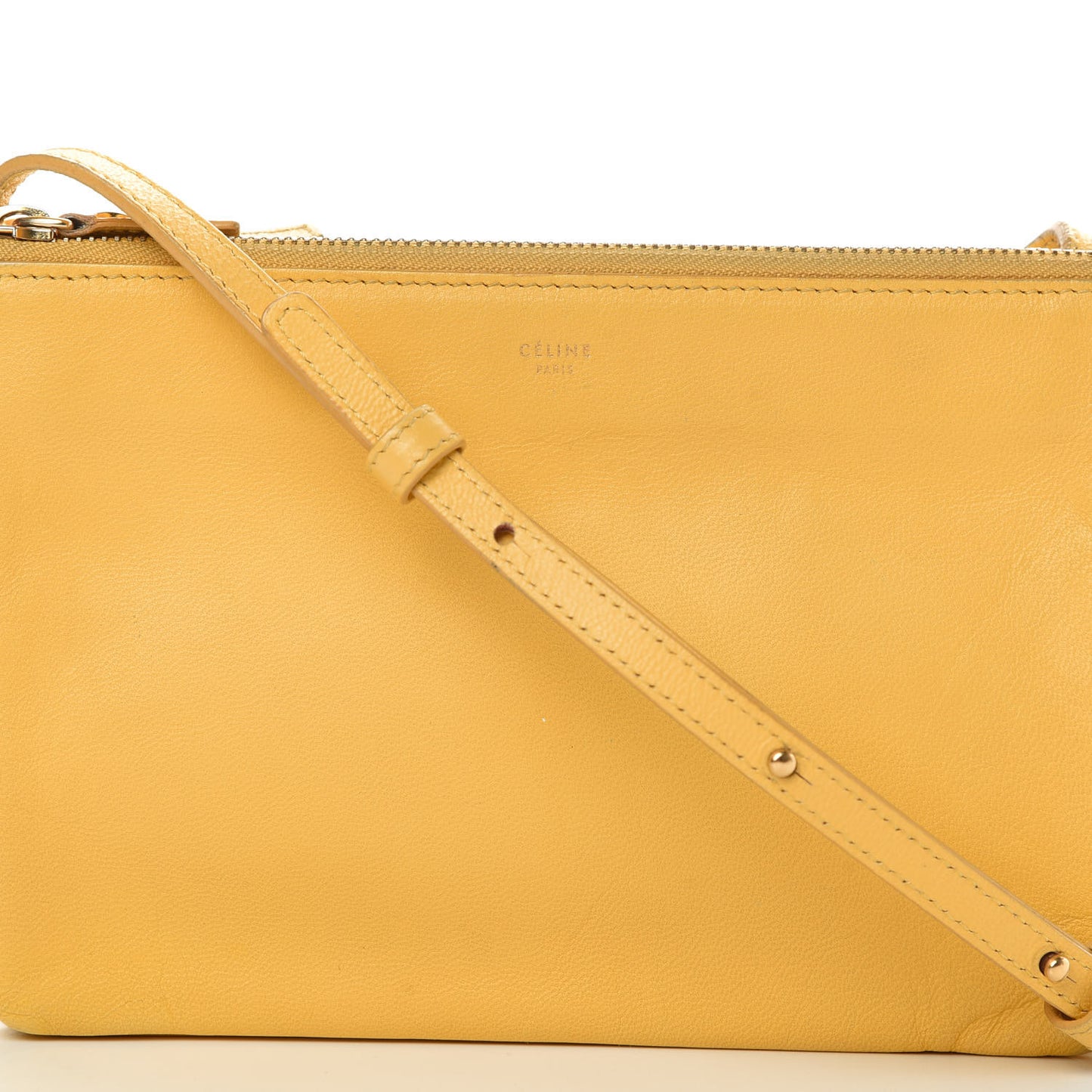 Lambskin Small Trio Crossbody Bag Fluo Yellow