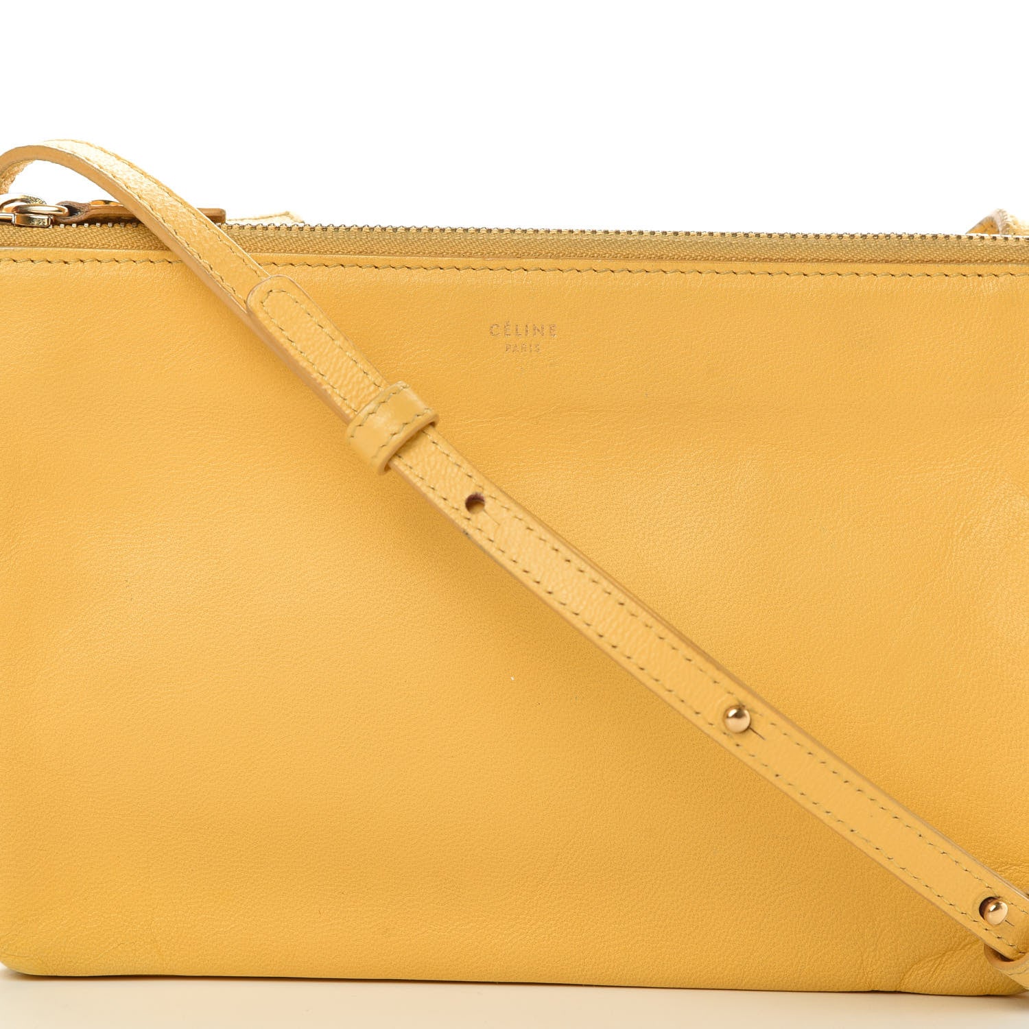 Celine Lambskin Small Trio Crossbody Bag Fluo Yellow 10 of 17