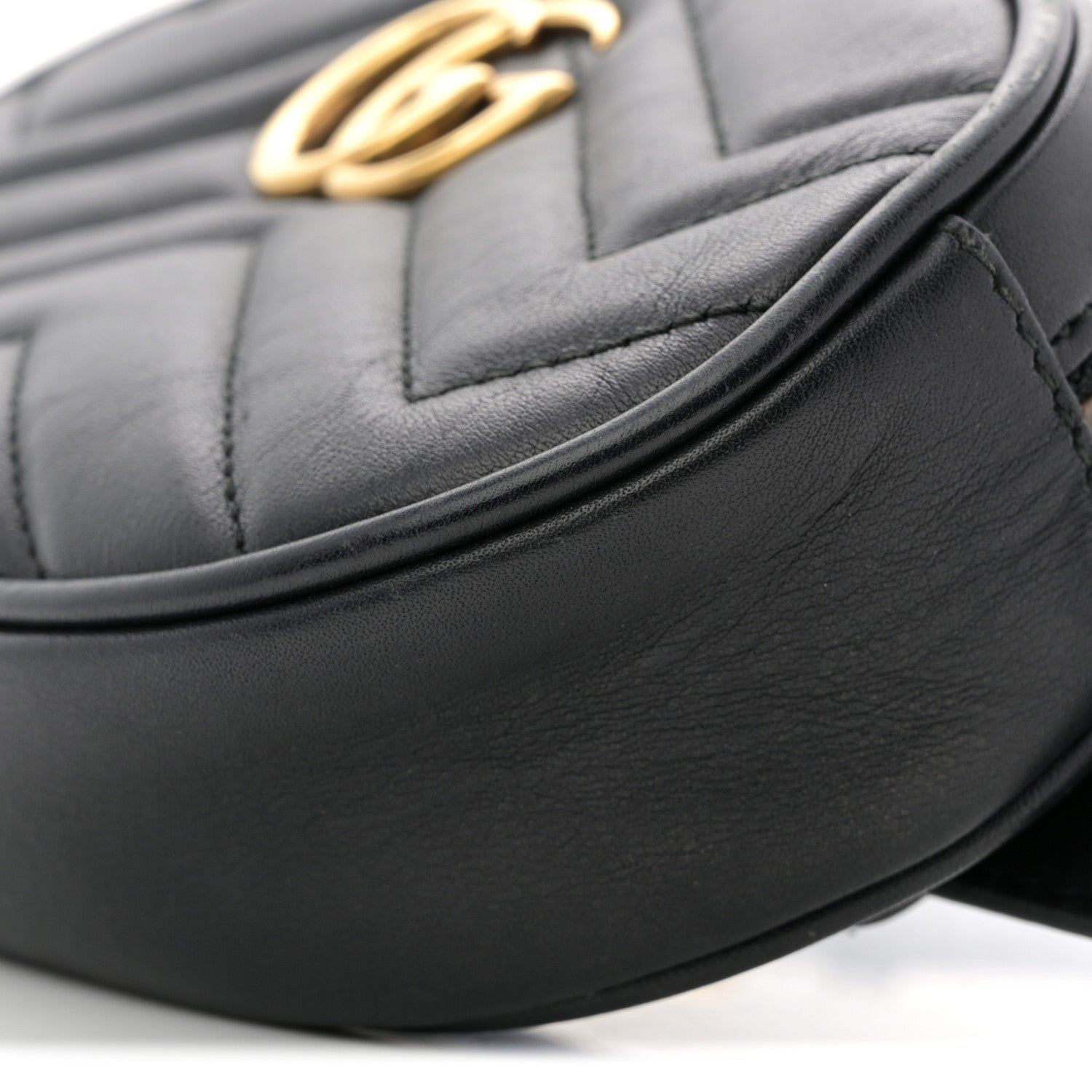 Gucci Calfskin Matelasse GG Marmont Belt Bag 85 34 Black 10 of 13