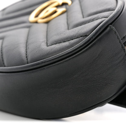 Gucci Calfskin Matelasse GG Marmont Belt Bag 85 34 Black 10 of 13