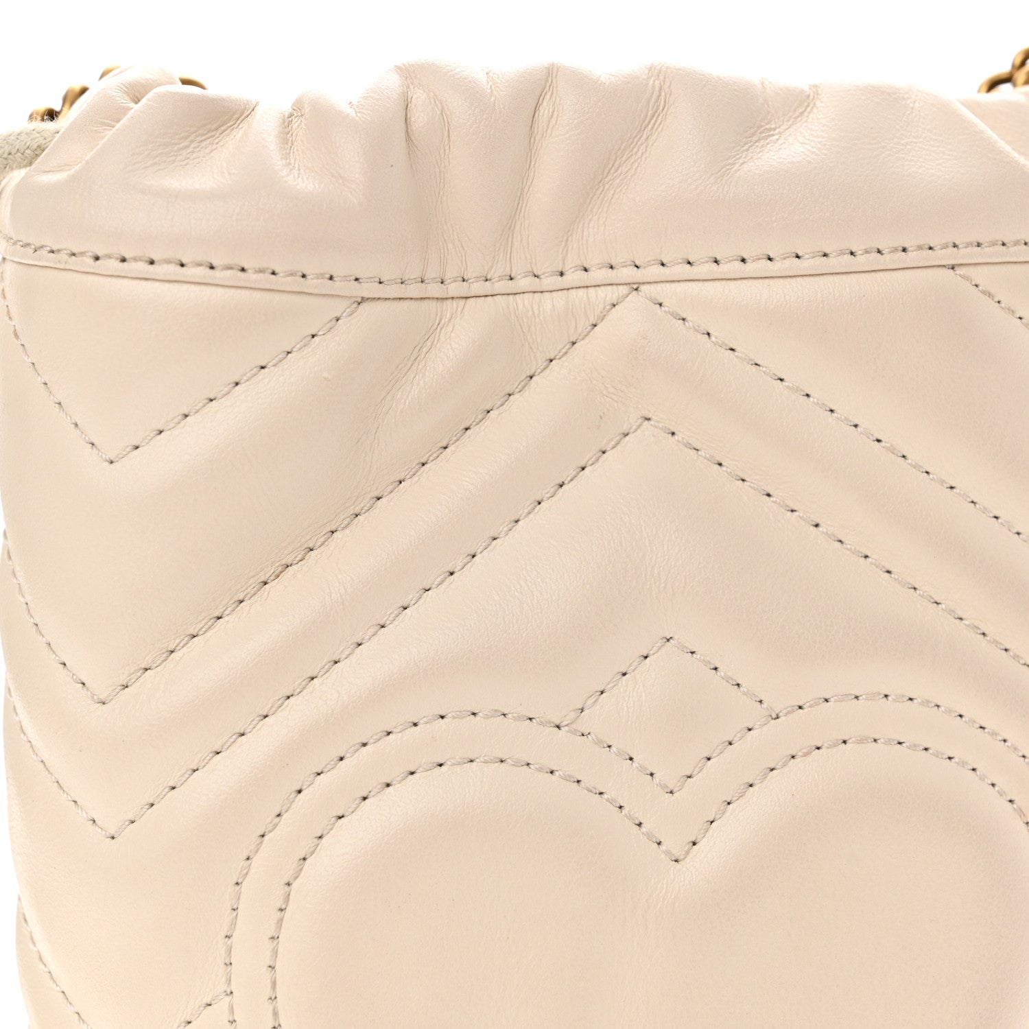 Gucci Calfskin Matelasse Mini GG Marmont 2.0 Bucket Bag White 12 of 15