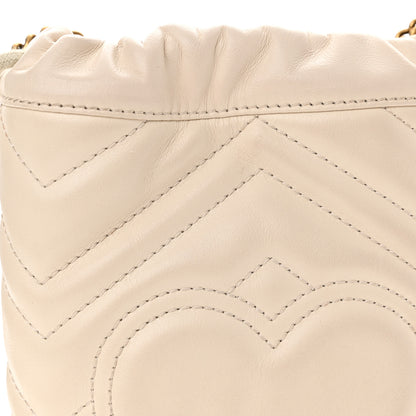 Gucci Calfskin Matelasse Mini GG Marmont 2.0 Bucket Bag White 12 of 15