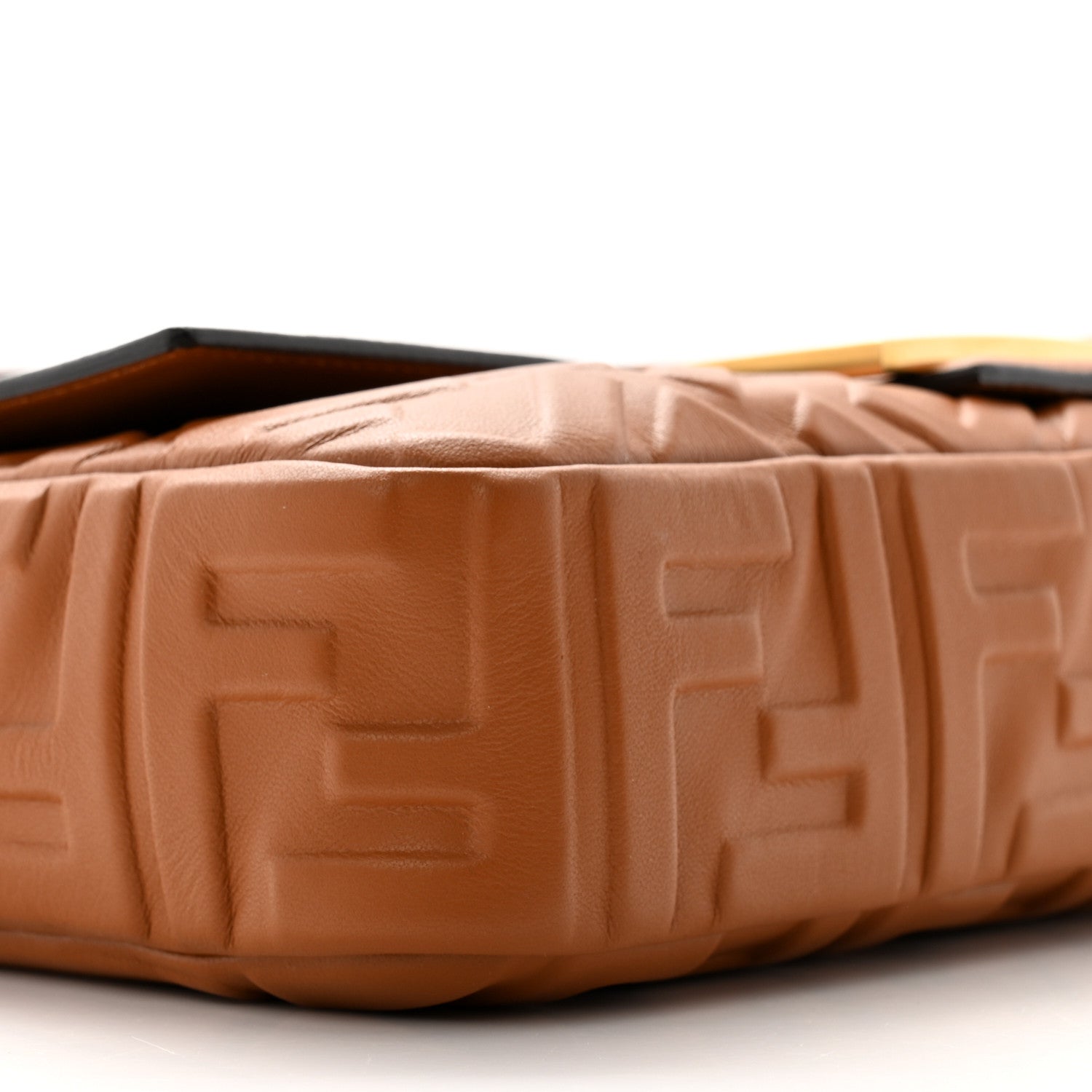 Fendi Nappa FF 1974 Embossed Baguette Brandy 8 of 9