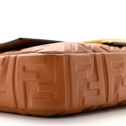 Fendi Nappa FF 1974 Embossed Baguette Brandy 8 of 9
