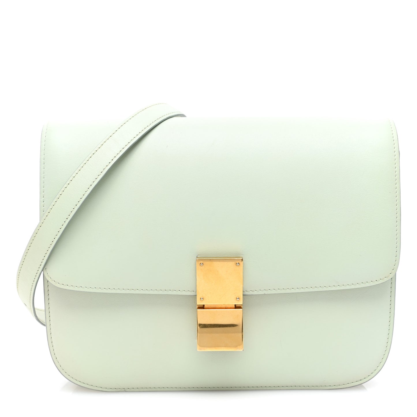 Box Calfskin Medium Classic Box Flap Bag Mint