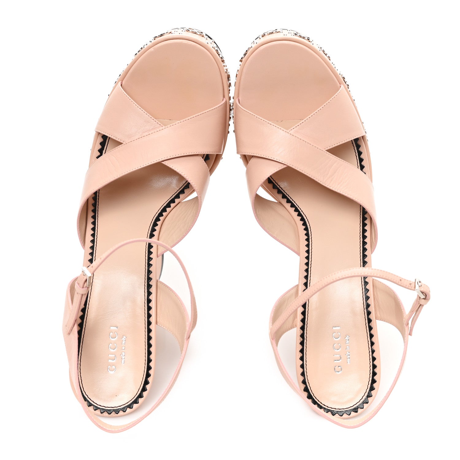 Gucci Malaga Kid Interlocking G Studs 155mm Platform Sandals 41 Perfect Pink 2 of 9