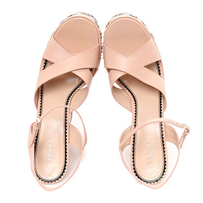 Gucci Malaga Kid Interlocking G Studs 155mm Platform Sandals 41 Perfect Pink 2 of 9