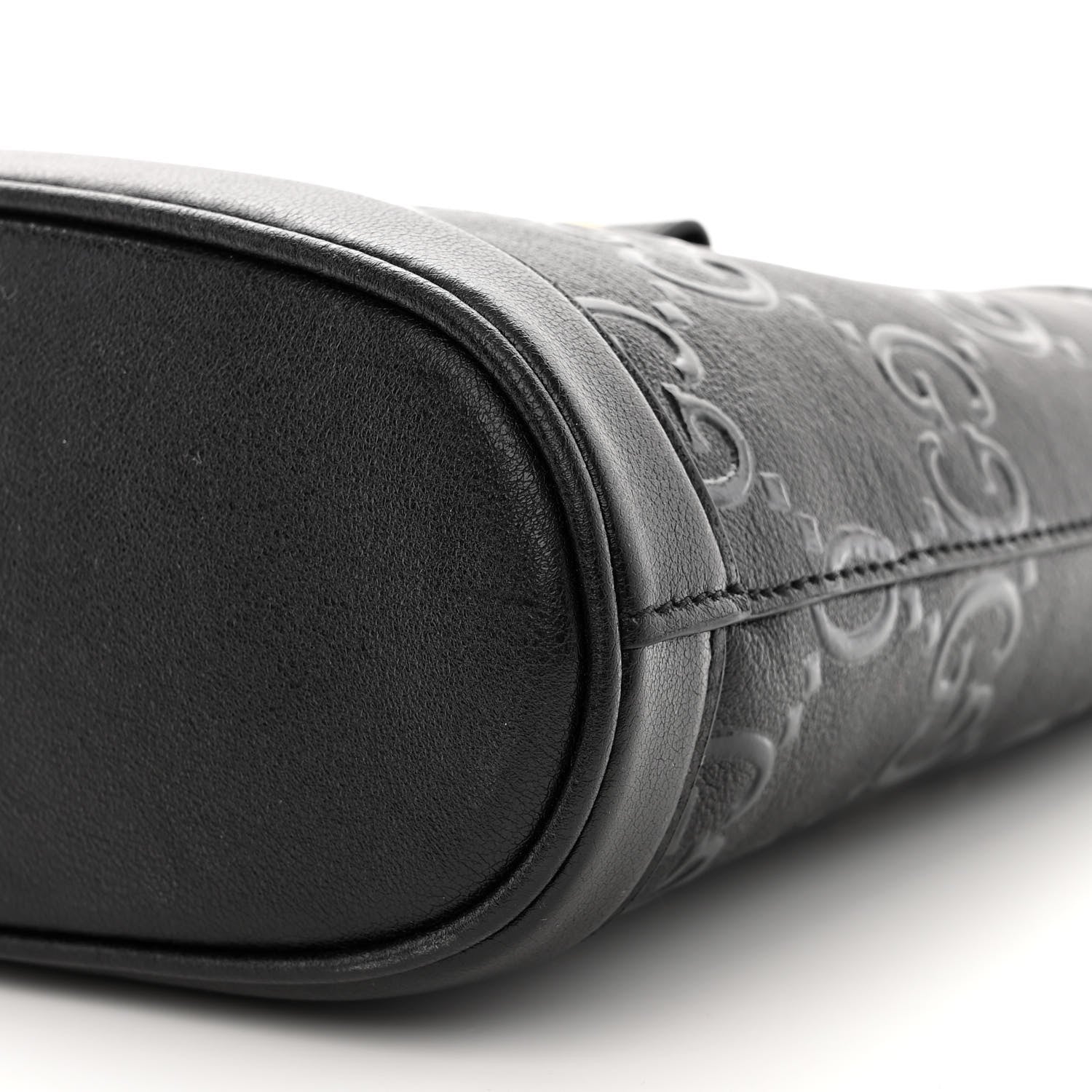 Gucci Wonka Grain Calfskin GG Monogram Debossed Small Padlock Shoulder Bag Black 10 of 10