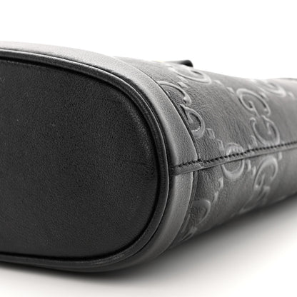 Gucci Wonka Grain Calfskin GG Monogram Debossed Small Padlock Shoulder Bag Black 10 of 10